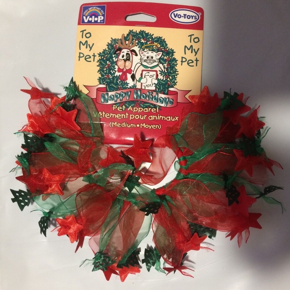 Vo-Toys Holiday Party Star Tree Collar Christmas Theme Costume 7"-14" Sm to Med
